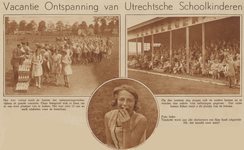 873682 Collage van 3 foto's betreffende de vakantieontspanning voor Utrechtse schoolkinderen, met afbeeldingen van ...